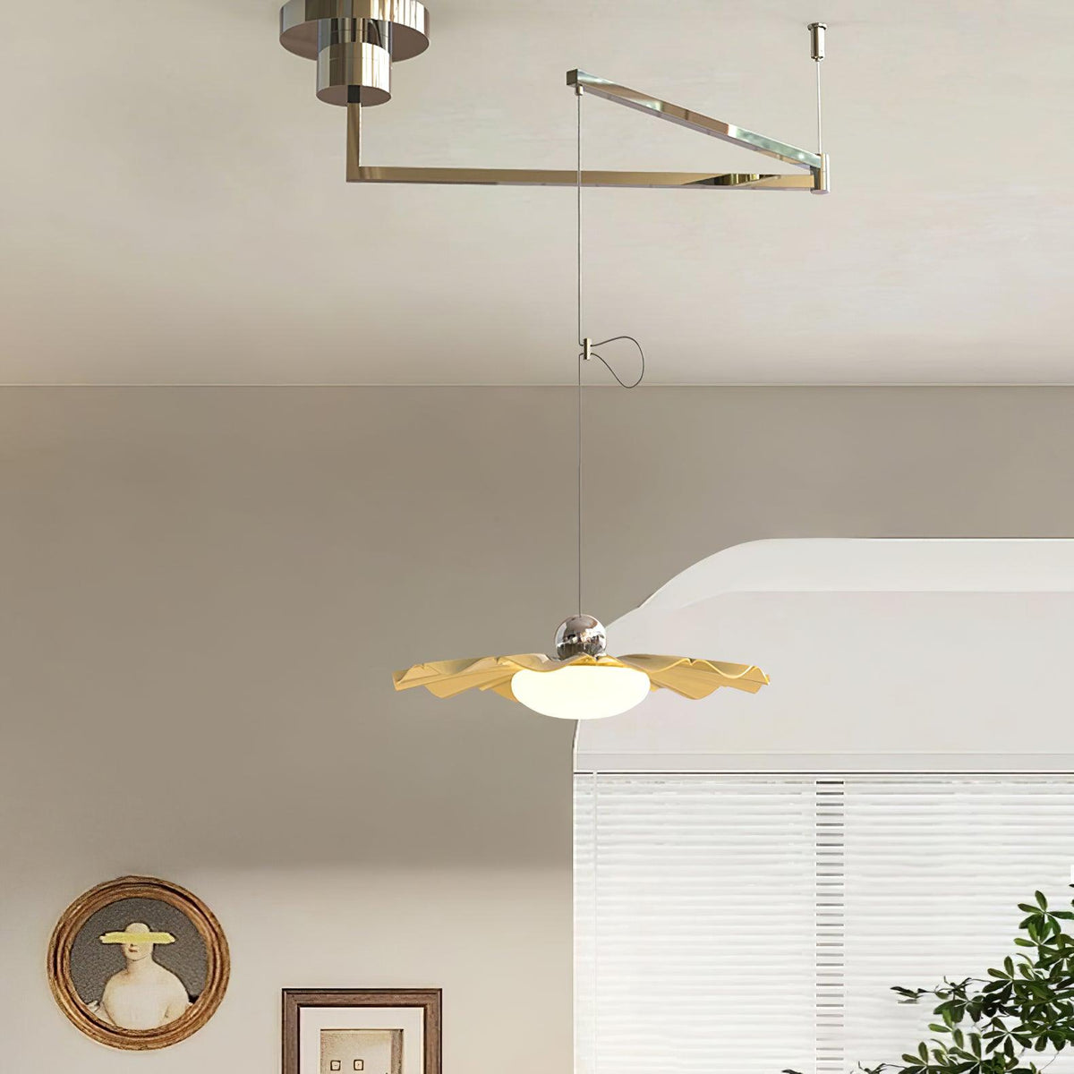 Oriinia hanglamp messing acryl eetkamer