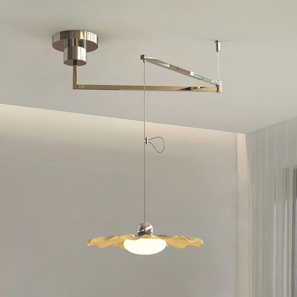 Oriinia hanglamp messing acryl eetkamer