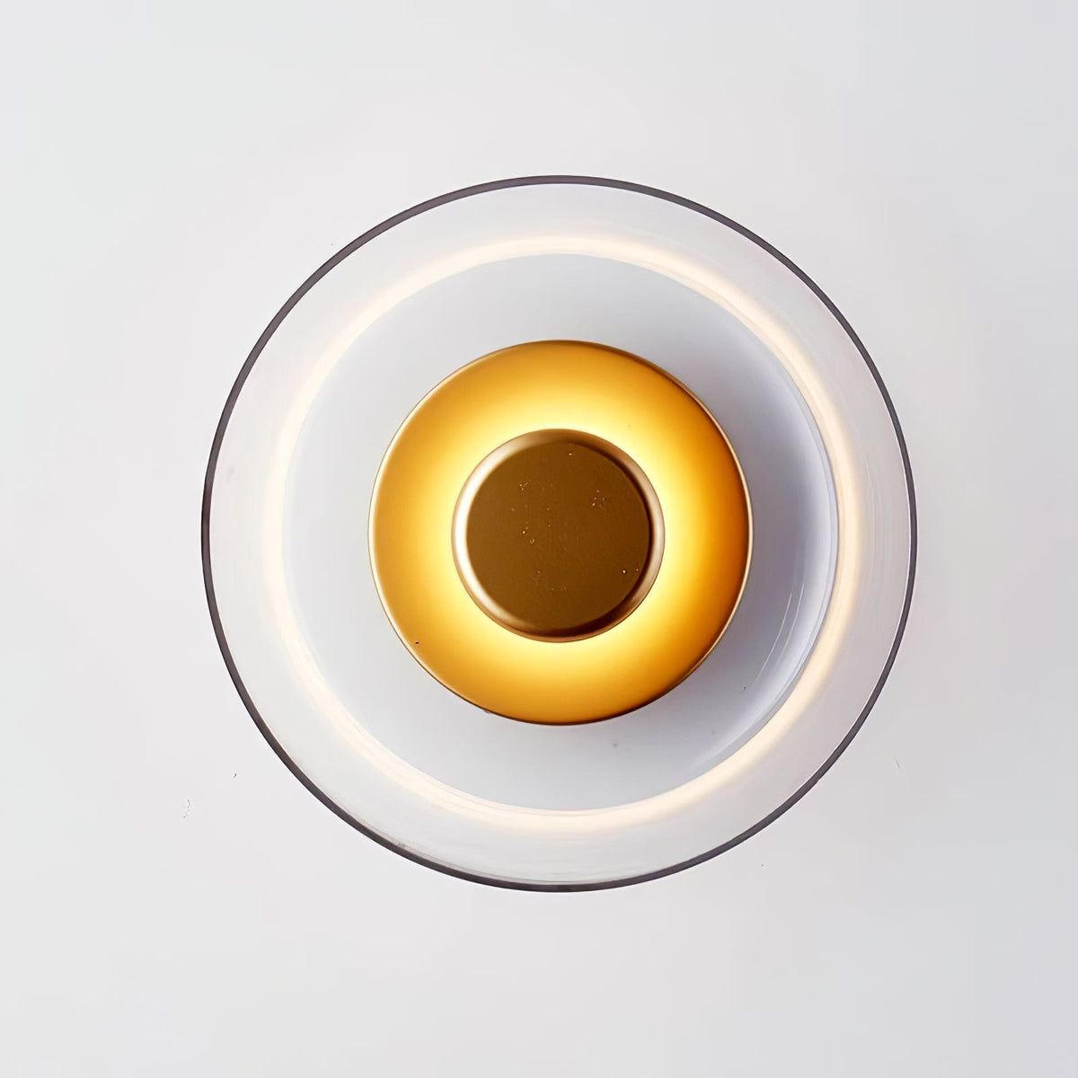 Aether messing wandlamp met glazen kap