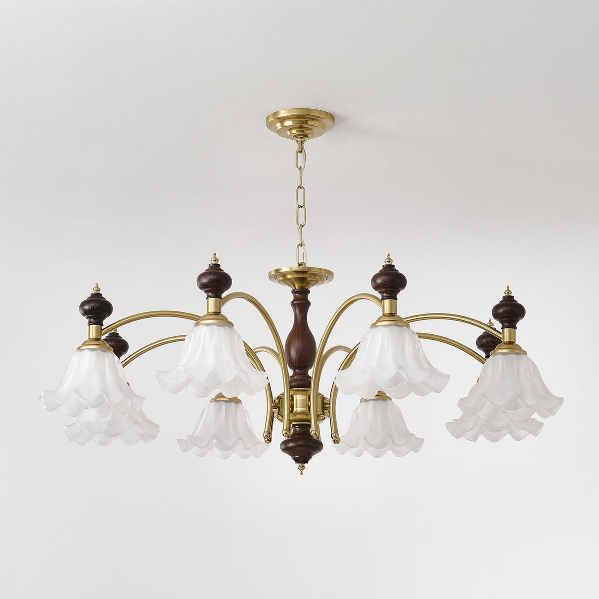 Jesolan Kroonluchter Hout & messing Blossom Bloemen