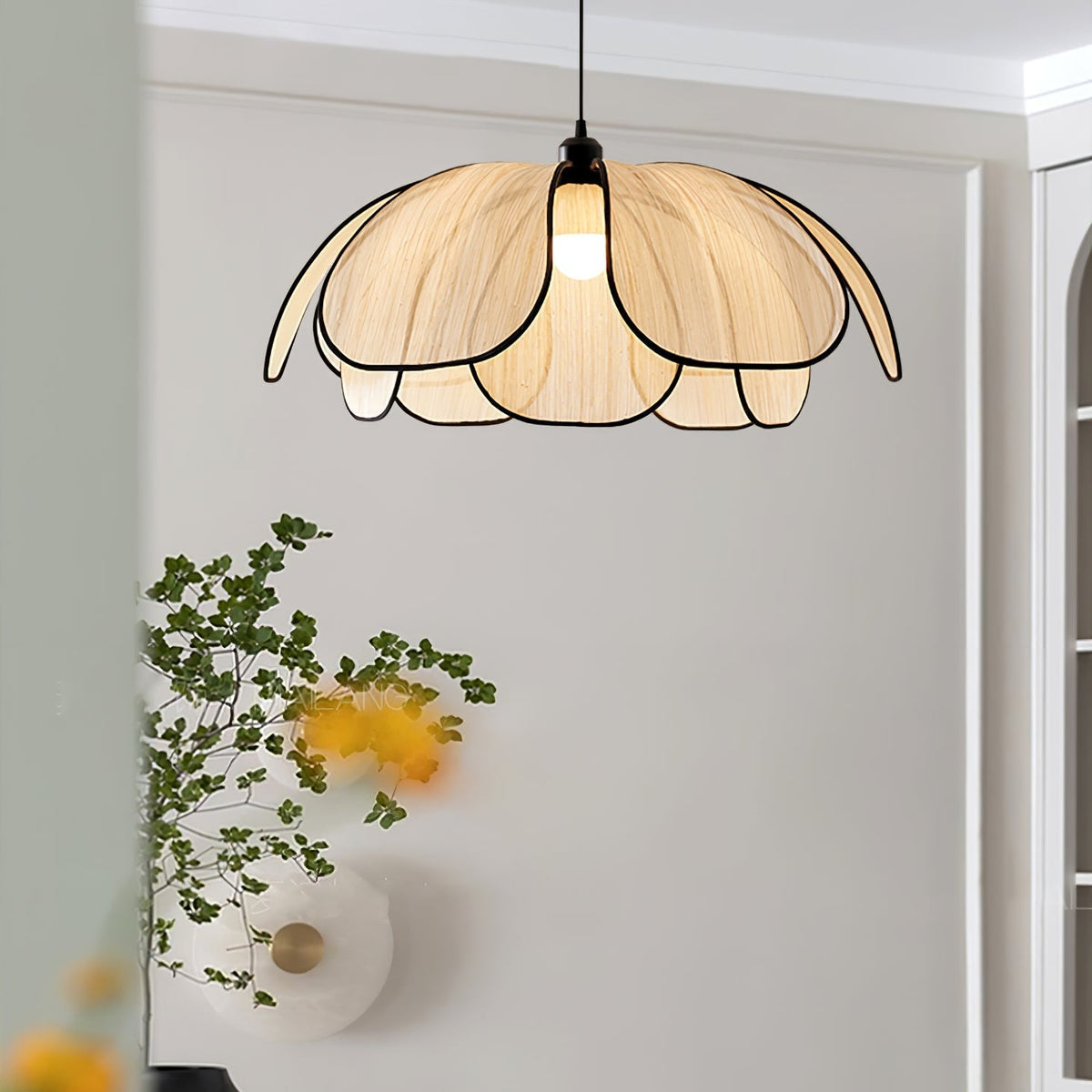 Elthaus Blossom Leaf vezel hanglamp