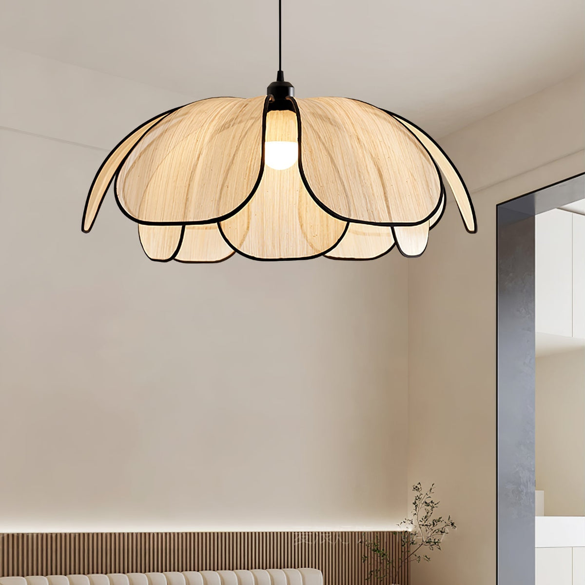 Elthaus Blossom Leaf vezel hanglamp