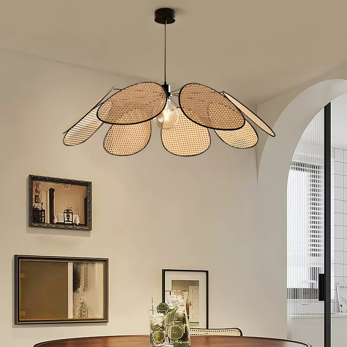 Orvara Blossom Bloemblaad Rotan hanglamp