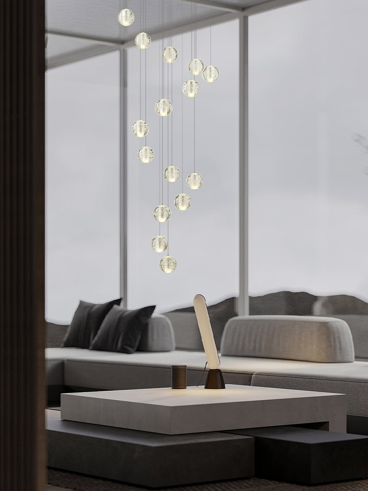 Kristallen bolcluster hanglamp