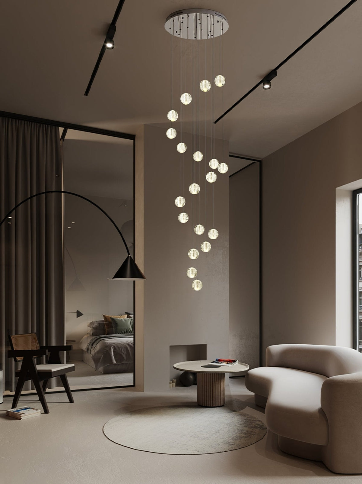 Kristallen bolcluster hanglamp