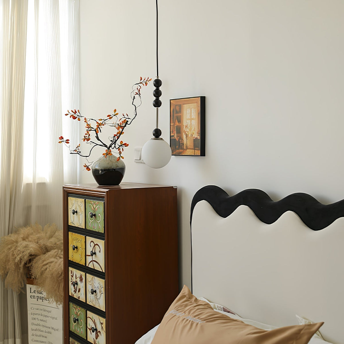 Miraleth Minimalistische hanglamp van walnoot