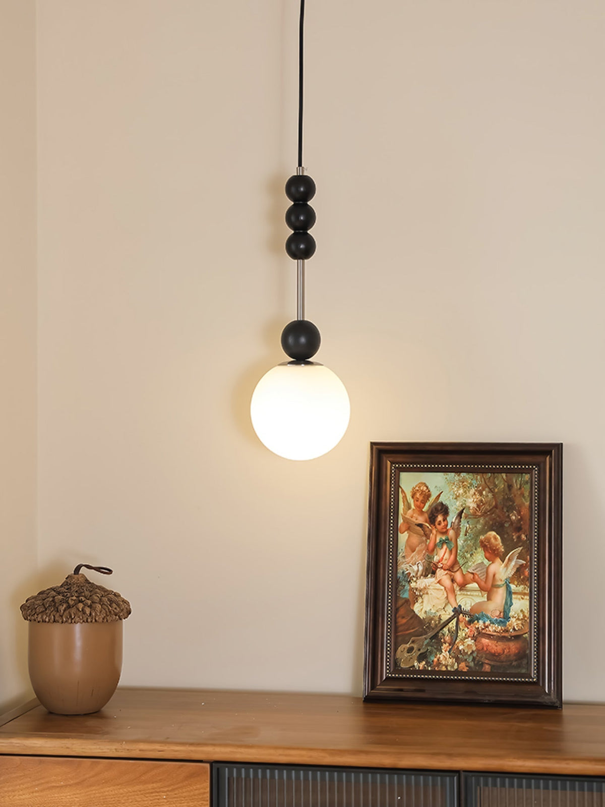 Miraleth Minimalistische hanglamp van walnoot
