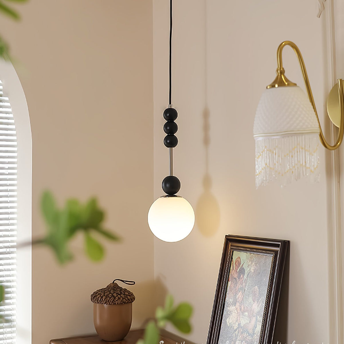 Miraleth Minimalistische hanglamp van walnoot