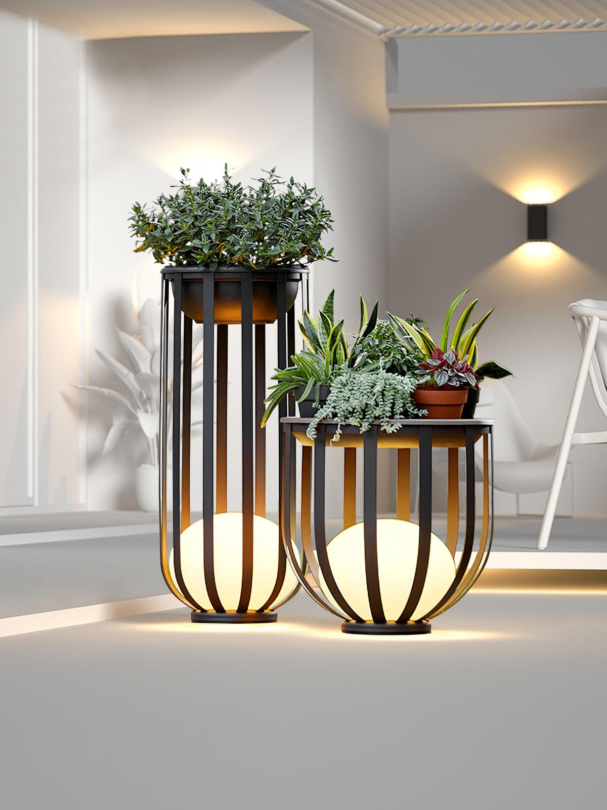 Tera vloerlamp van staal en acryl