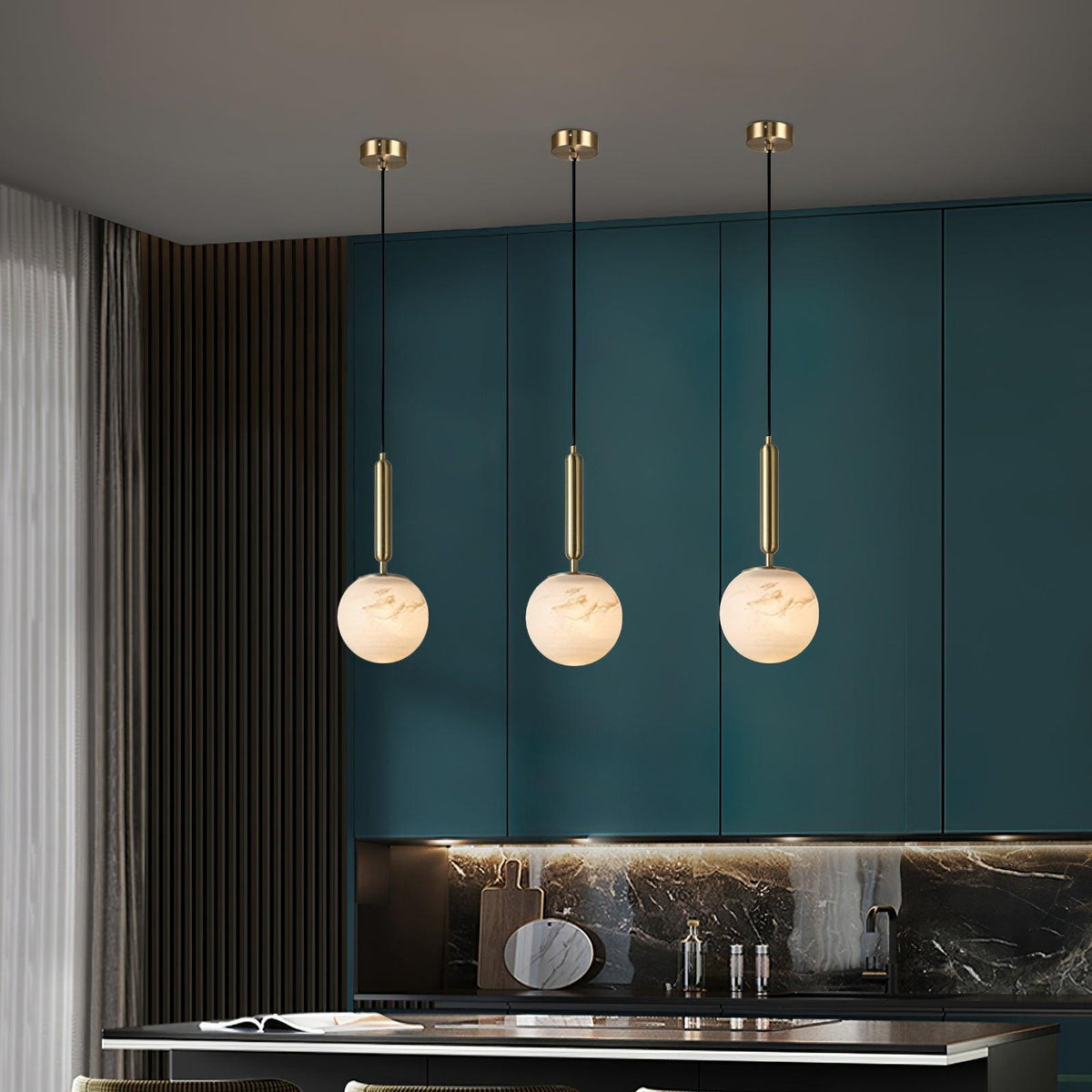 Tomino hanglamp in albast