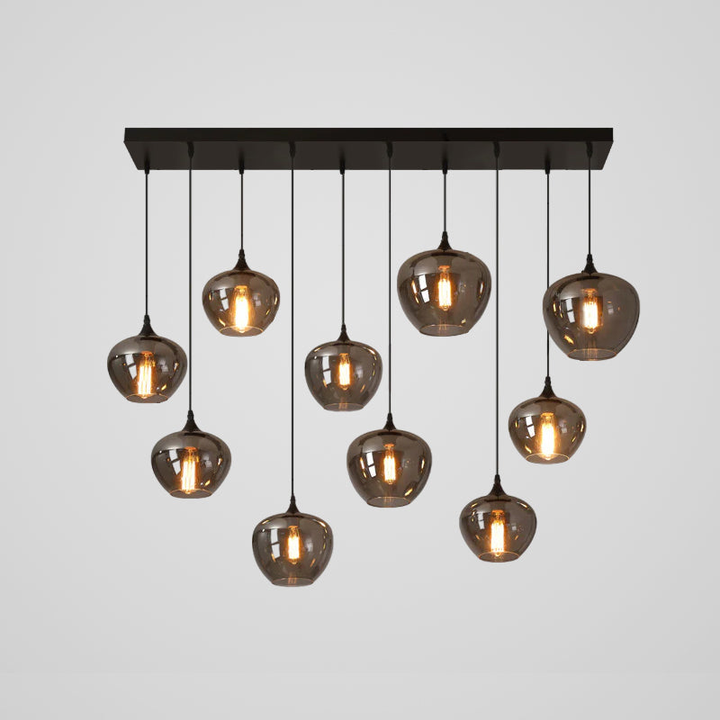 Tevely hanglamp met industriële stijl en glazen kap
