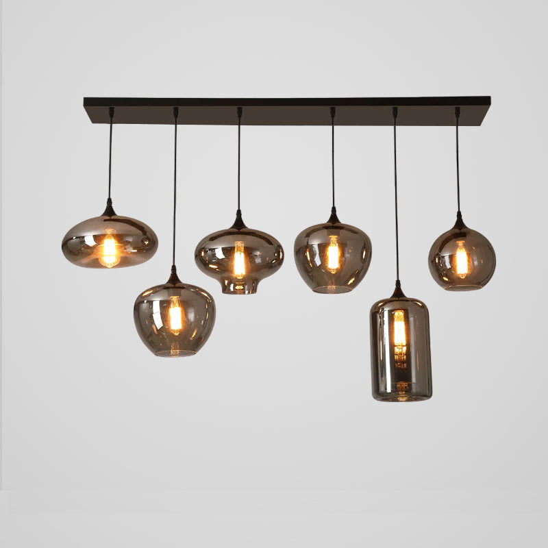 Tevely hanglamp met industriële stijl en glazen kap