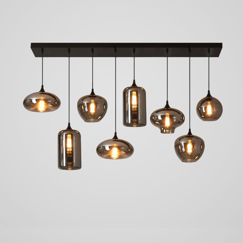 Tevely hanglamp met industriële stijl en glazen kap