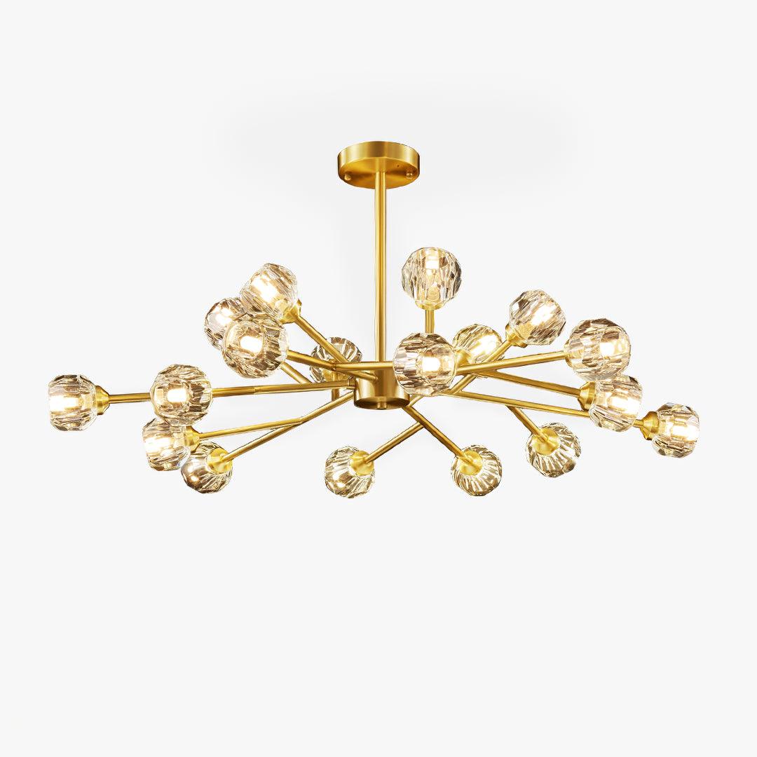 Thalyn hanglamp met kristallen bollen in messing