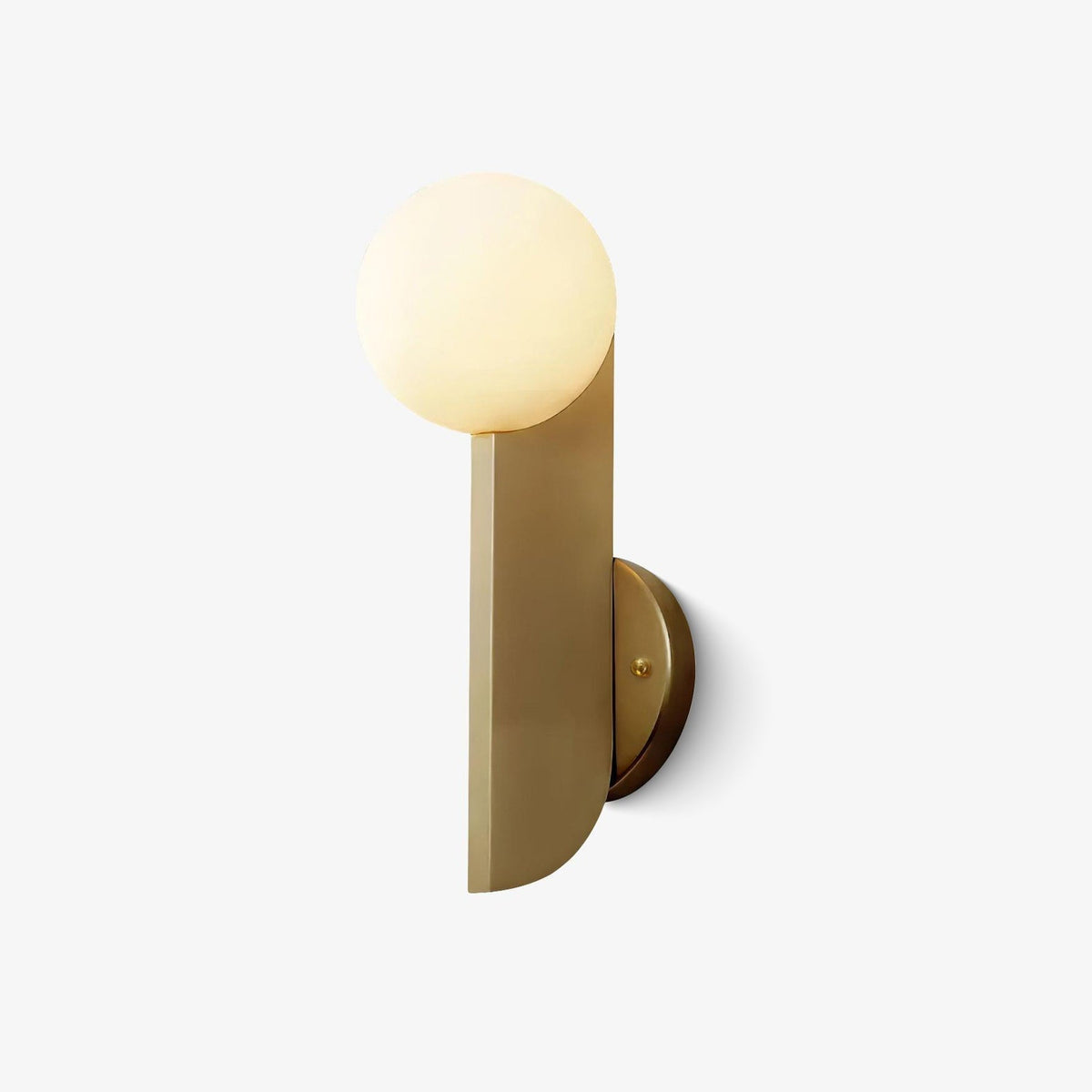 Liorarelle wandlamp met glazen bol en sculpturale vormgeving