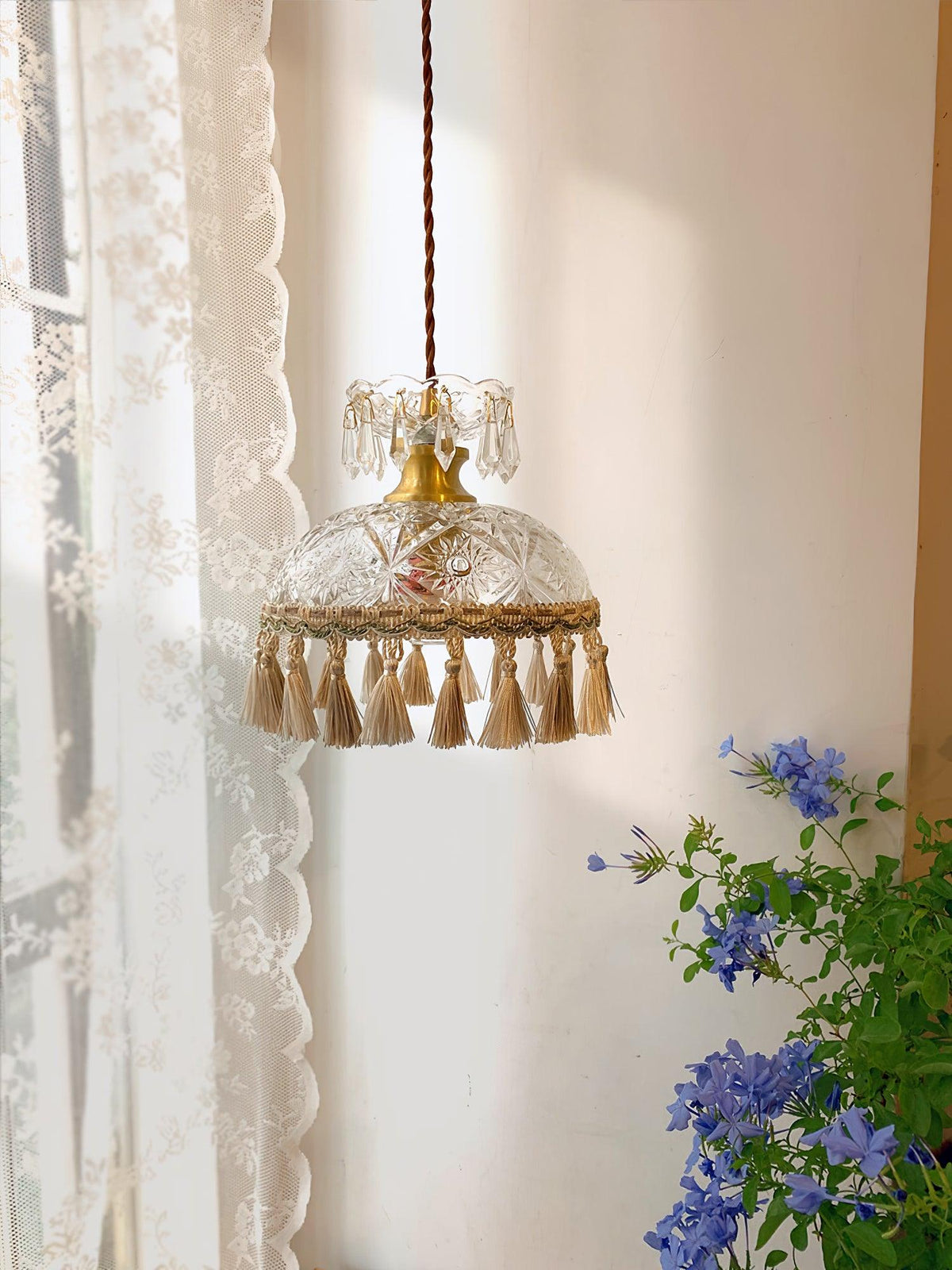 Devel messing glazen luxe hanglamp