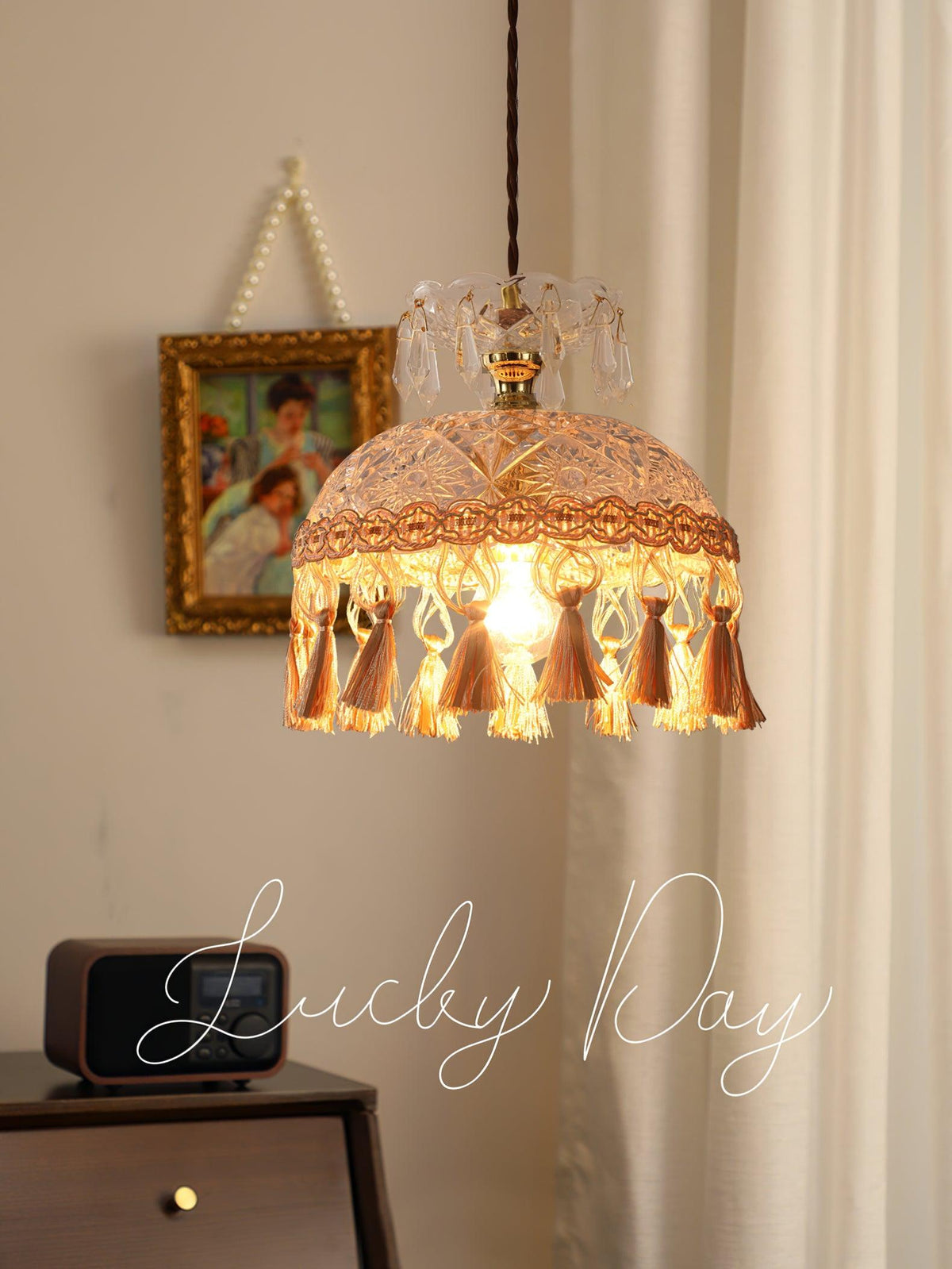 Devel messing glazen luxe hanglamp