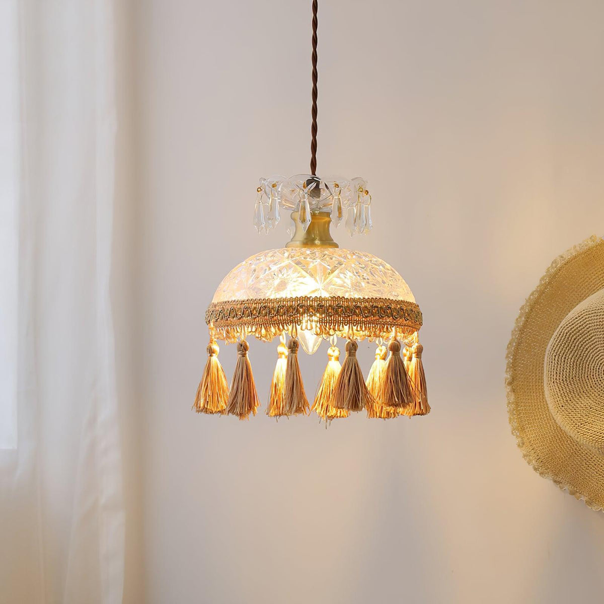 Devel messing glazen luxe hanglamp