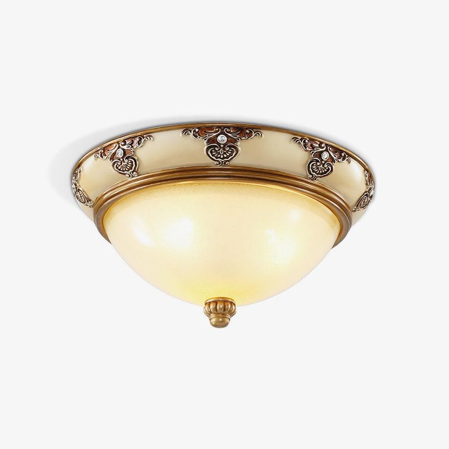 Eiriveon plafondlamp met matglas en antiek beige frame