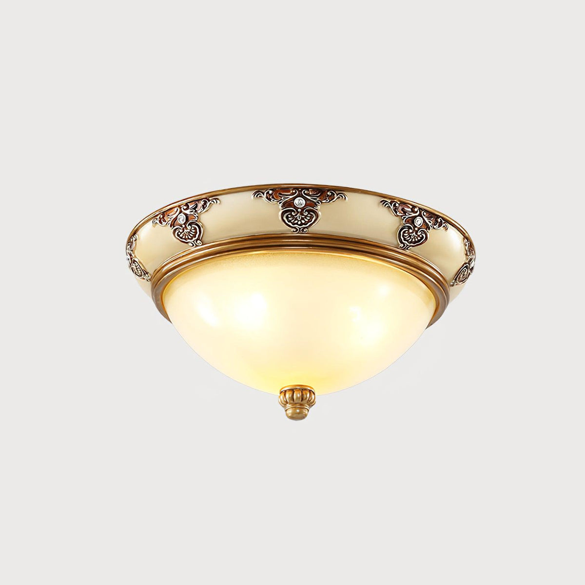 Eiriveon plafondlamp met matglas en antiek beige frame