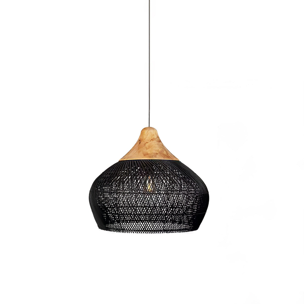 Solavn hanglamp van rotan en hout