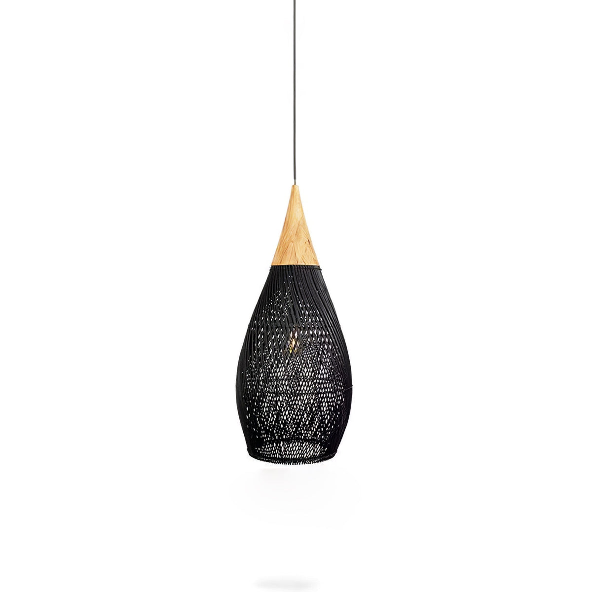 Solavn hanglamp van rotan en hout