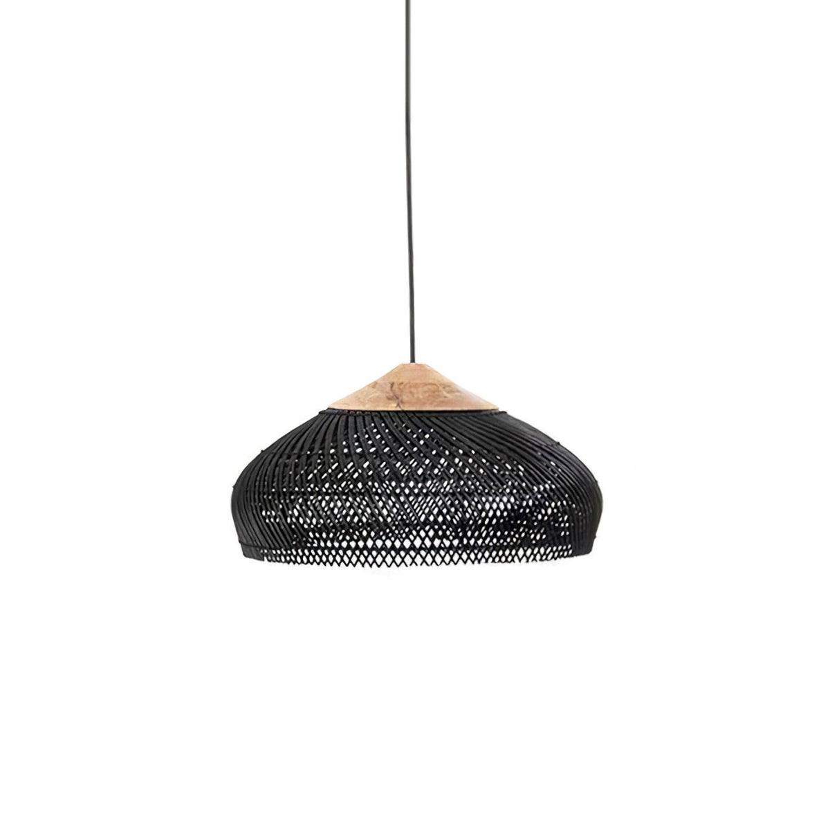 Solavn hanglamp van rotan en hout
