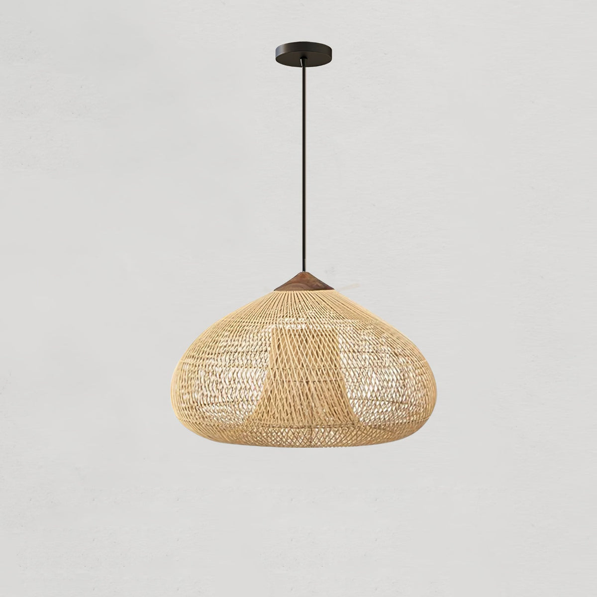 Solavn hanglamp van rotan en hout