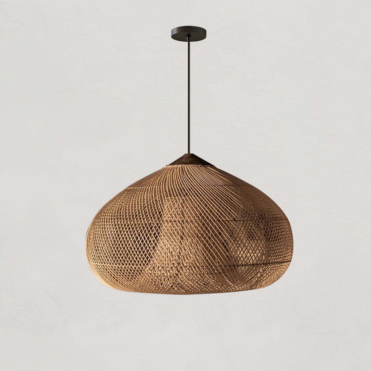 Solavn hanglamp van rotan en hout