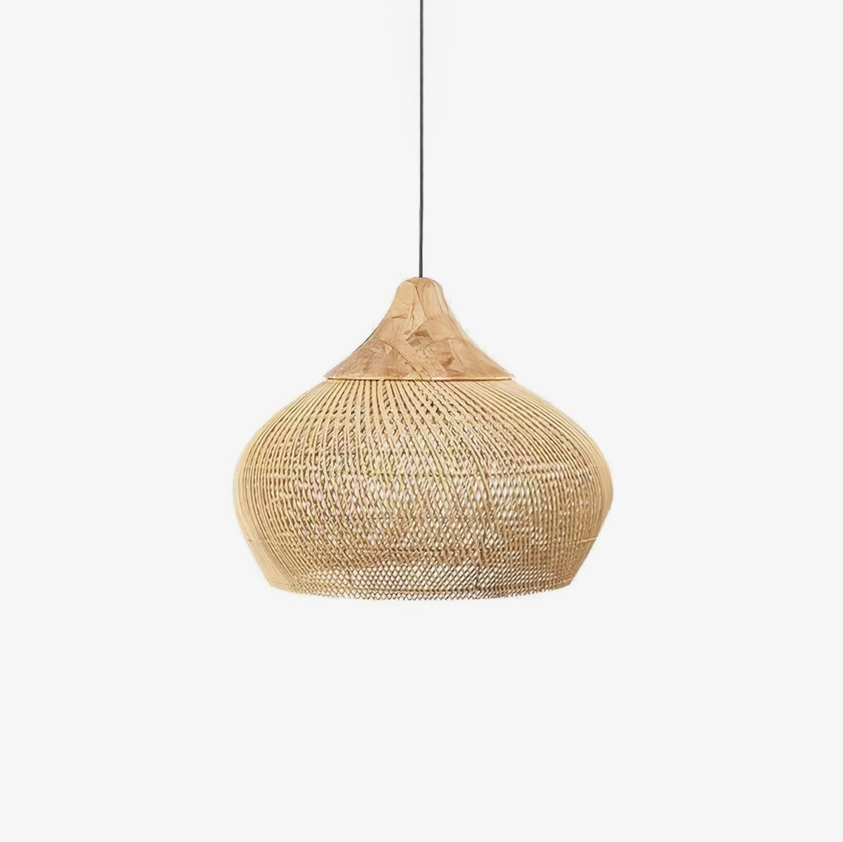 Solavn hanglamp van rotan en hout