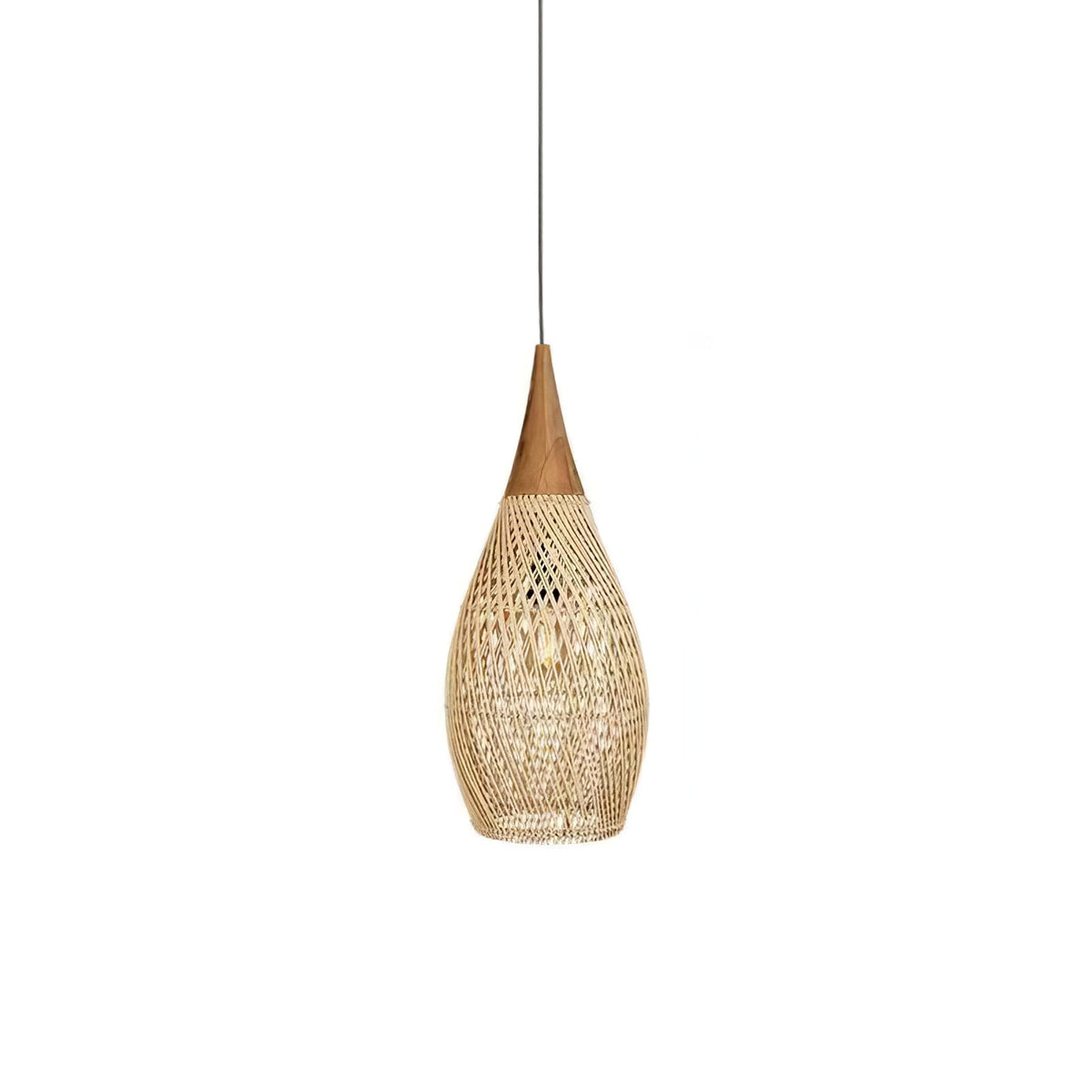 Solavn hanglamp van rotan en hout