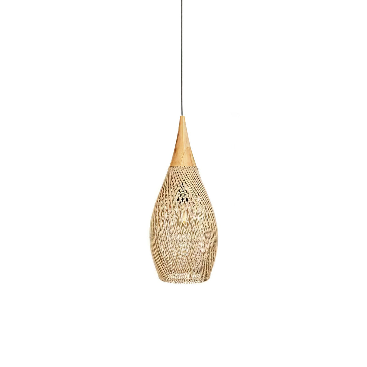 Solavn hanglamp van rotan en hout