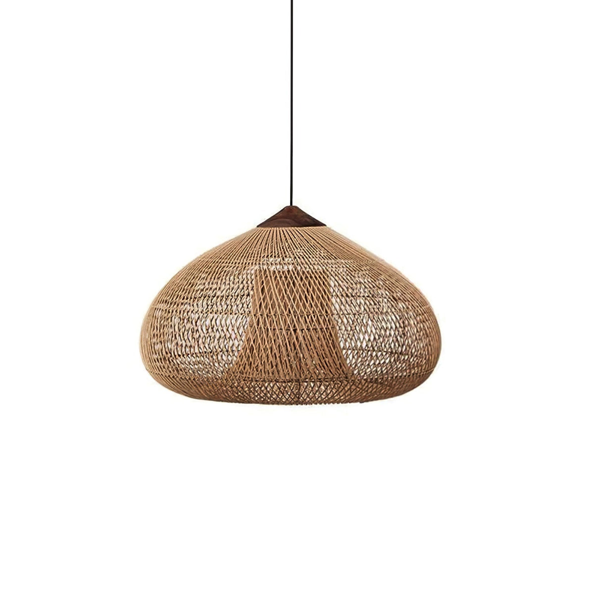 Solavn hanglamp van rotan en hout