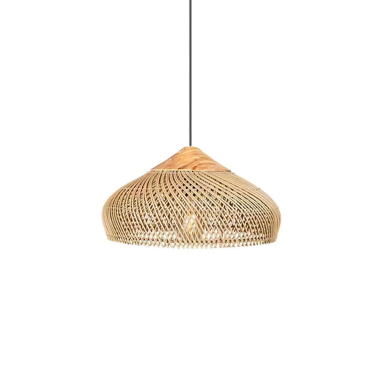 Solavn hanglamp van rotan en hout