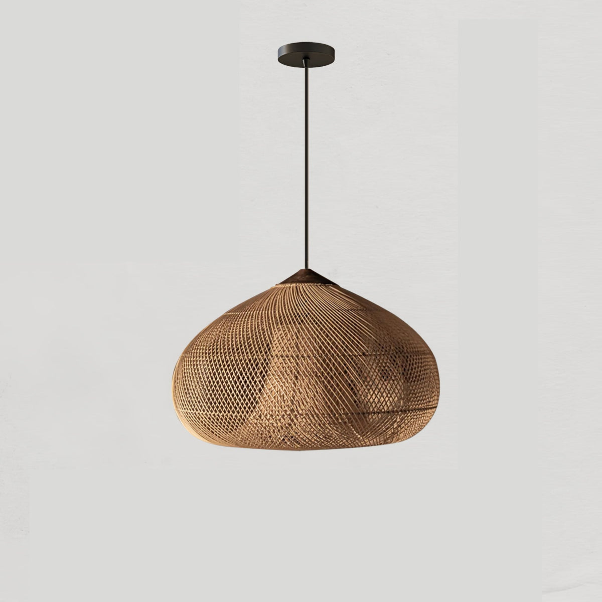 Solavn hanglamp van rotan en hout