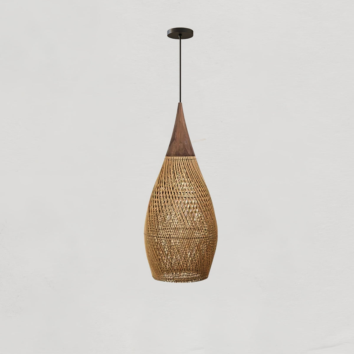 Solavn hanglamp van rotan en hout