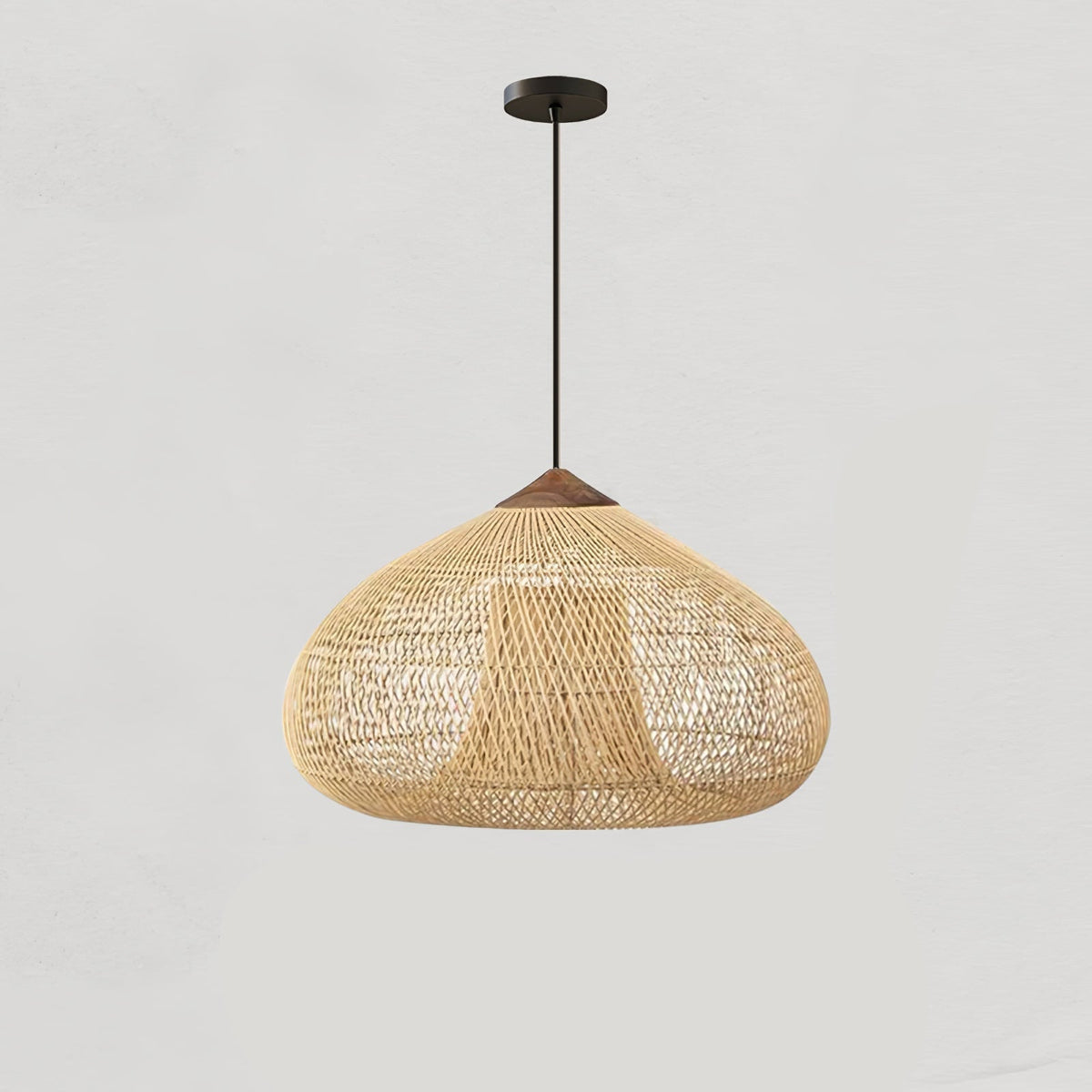 Solavn hanglamp van rotan en hout