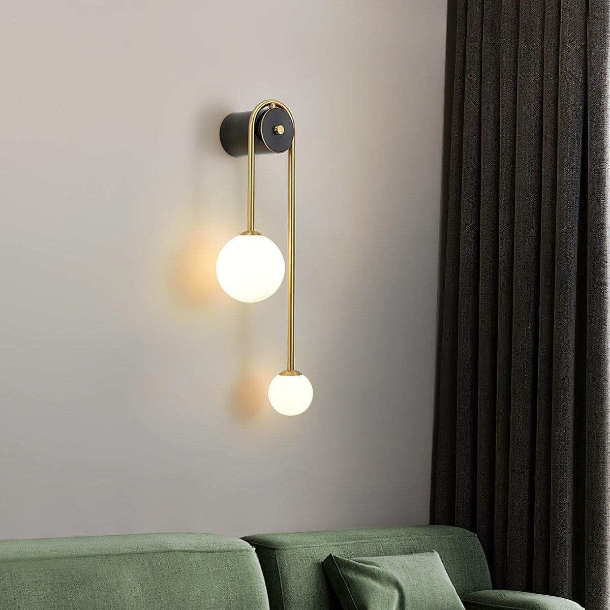 Teveny moderne minimalistische wandlamp van messing met glazen kap