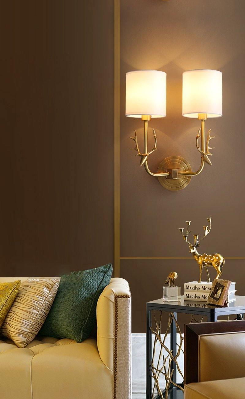 Auriviella elegantie Hertenhoofd wandlamp van messing