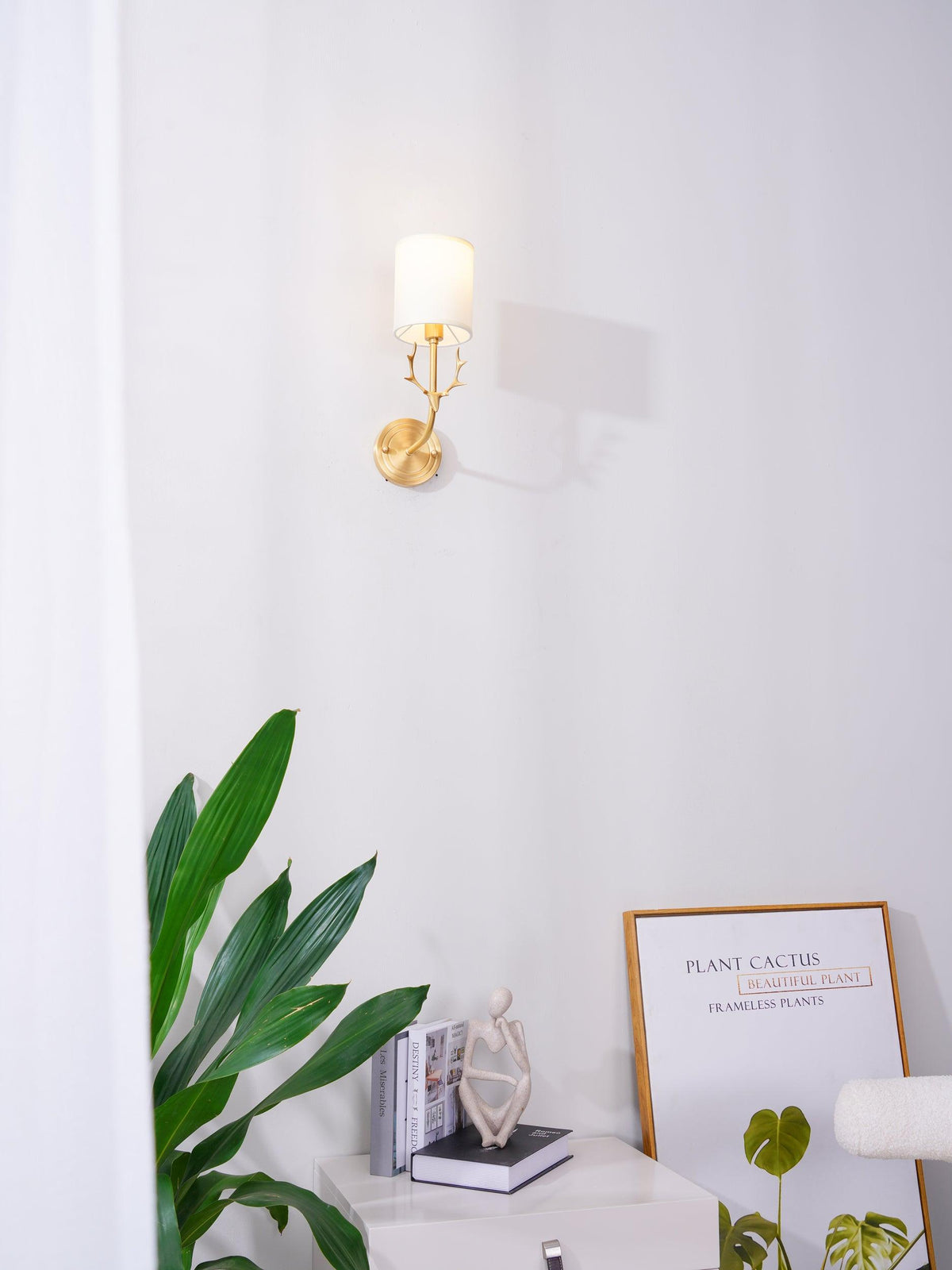 Auriviella elegantie Hertenhoofd wandlamp van messing