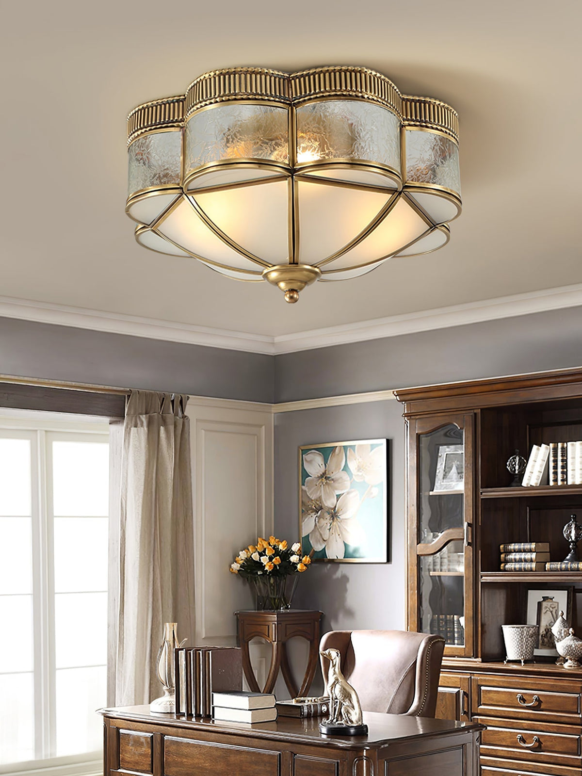 Soliiella Plafondlamp Messing Koepel Mat klassiek Elegant
