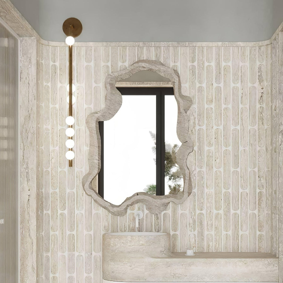 Pamela Tube met stekker messing glas wandlamp