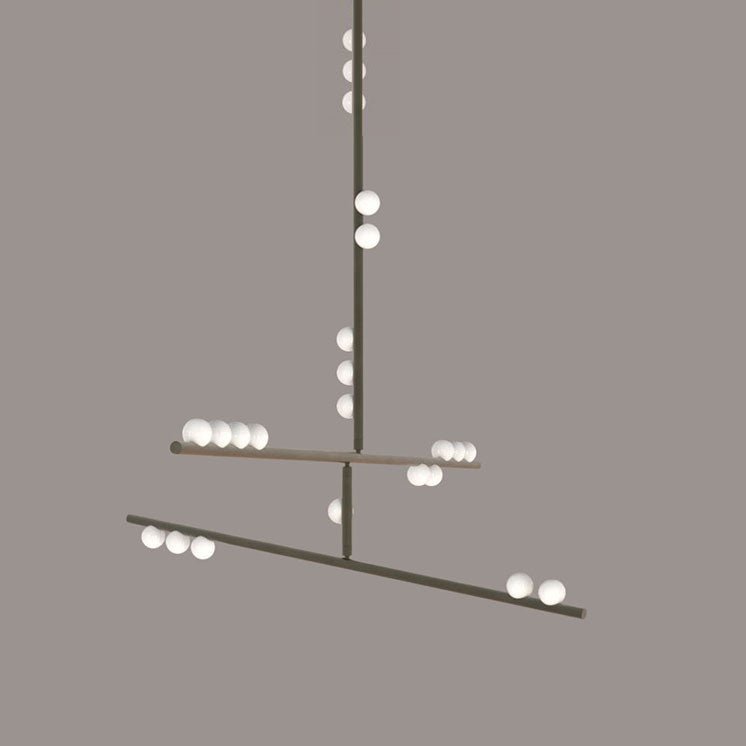 Bara Geometrische messing Lineaire hanglamp Kroonluchter