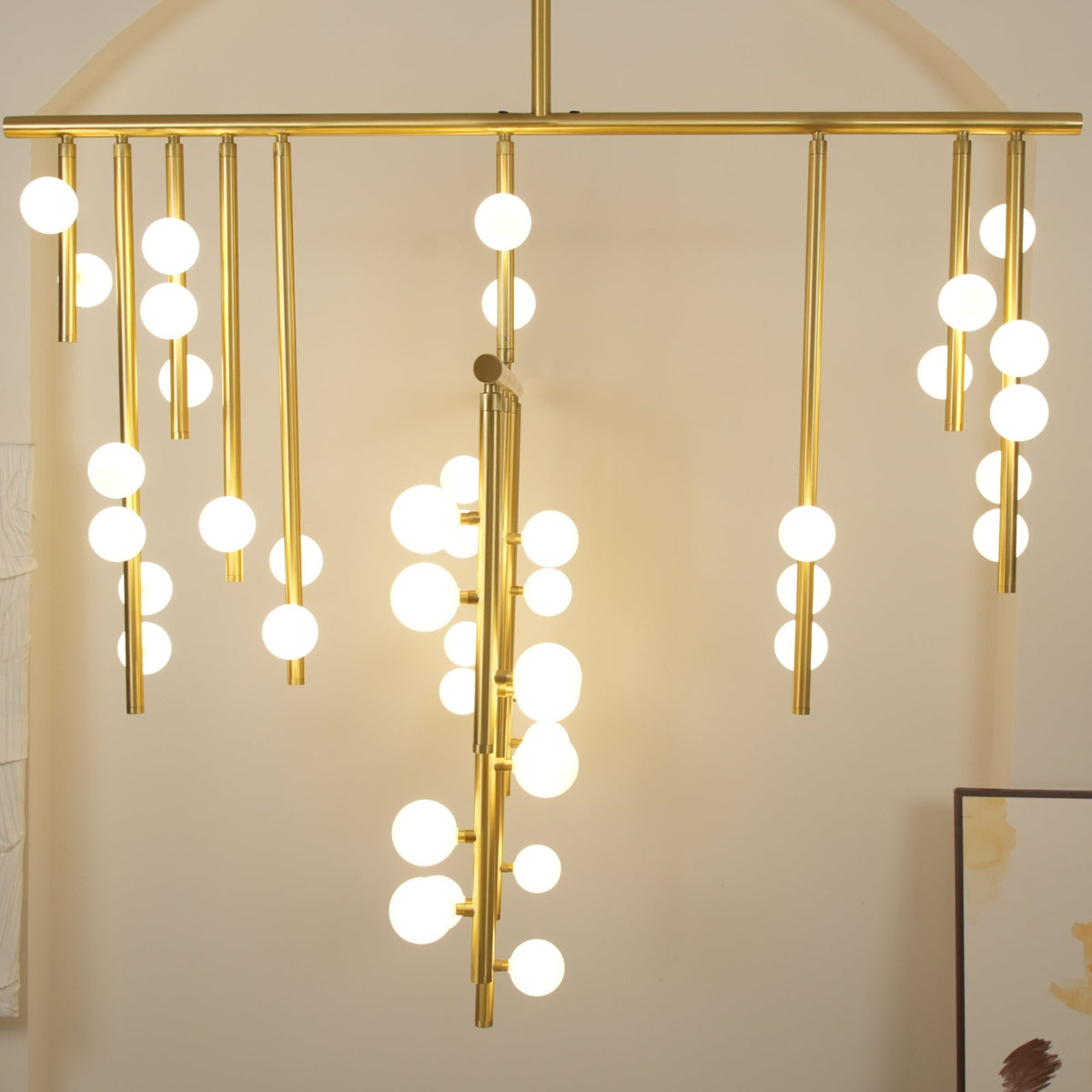 Bara Geometrische messing Lineaire hanglamp Kroonluchter