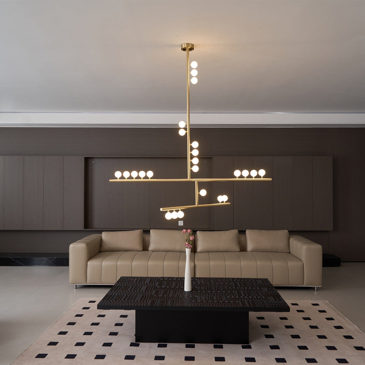 Bara Geometrische messing Lineaire hanglamp Kroonluchter