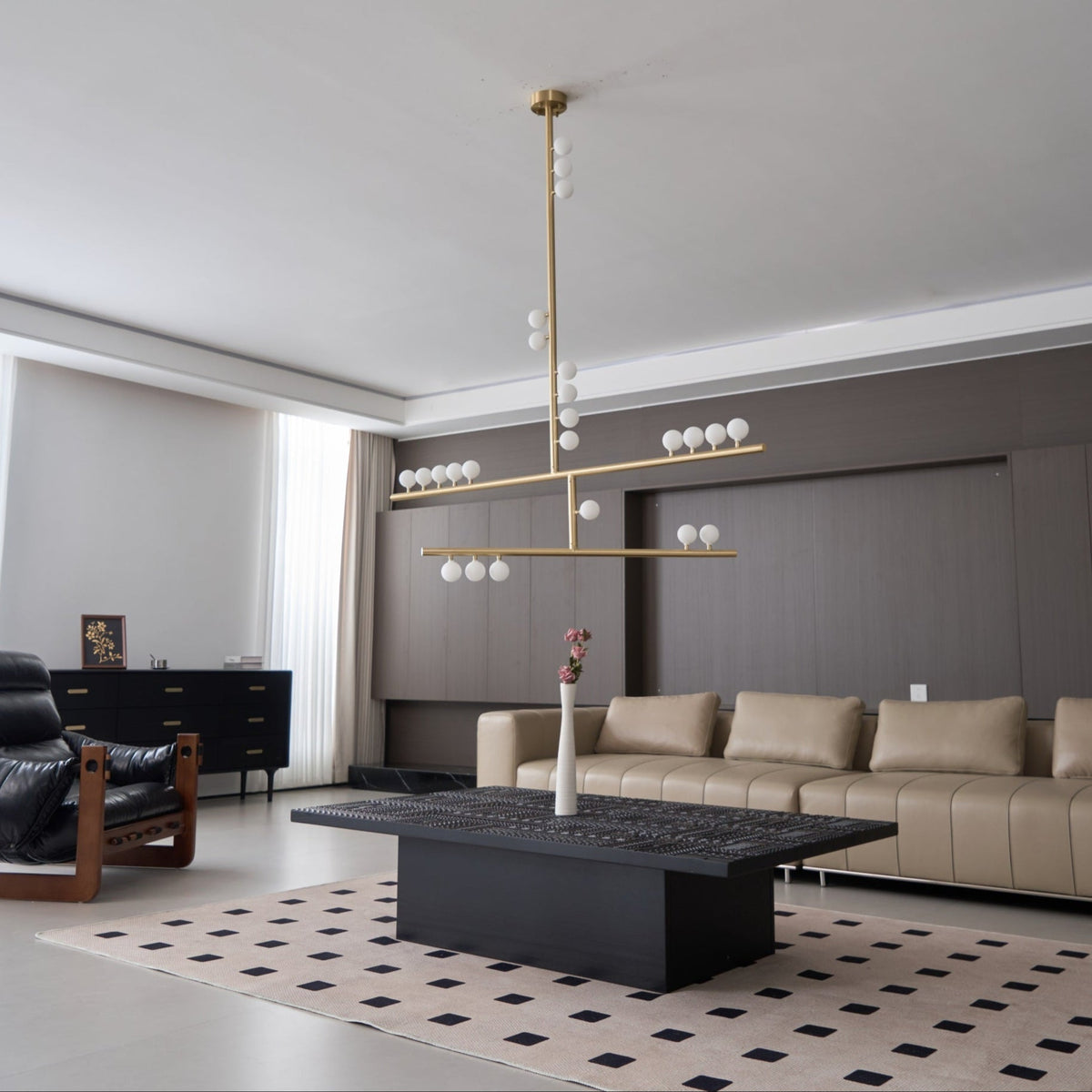 Bara Geometrische messing Lineaire hanglamp Kroonluchter