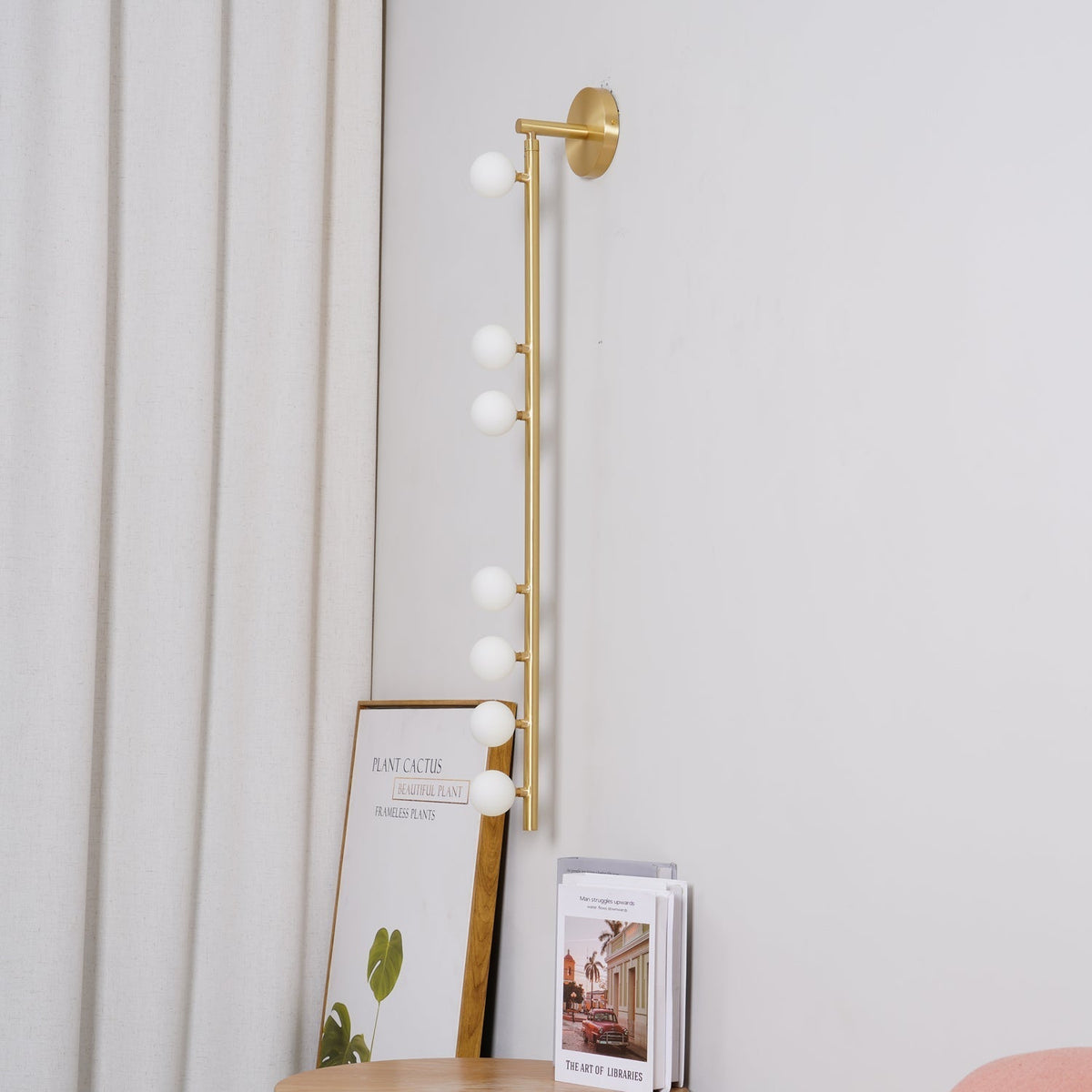 Pamela Tube met stekker messing glas wandlamp