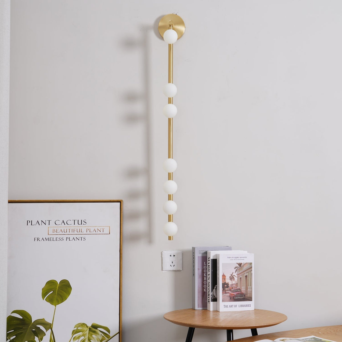 Pamela Tube met stekker messing glas wandlamp