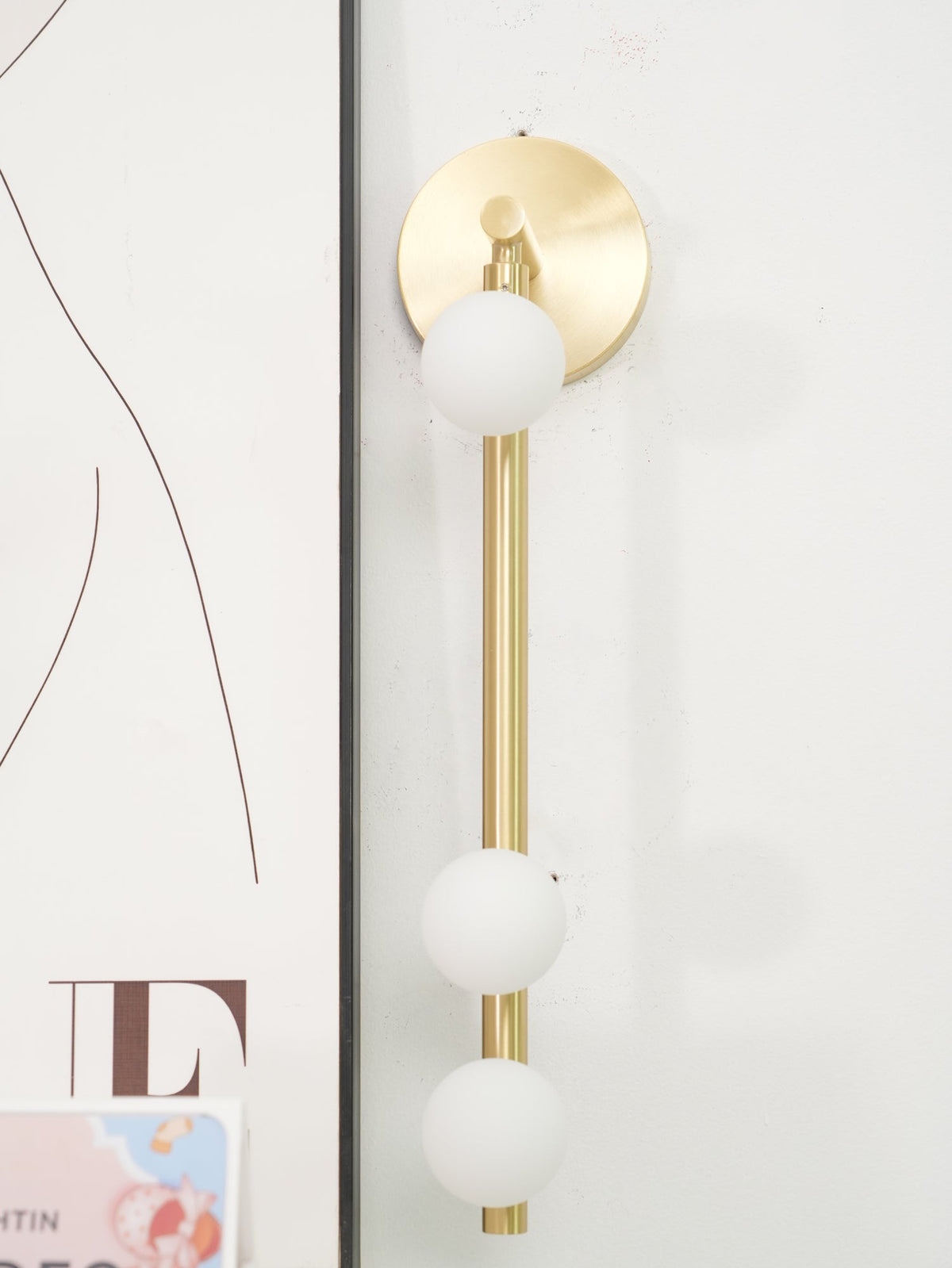Pamela Tube met stekker messing glas wandlamp