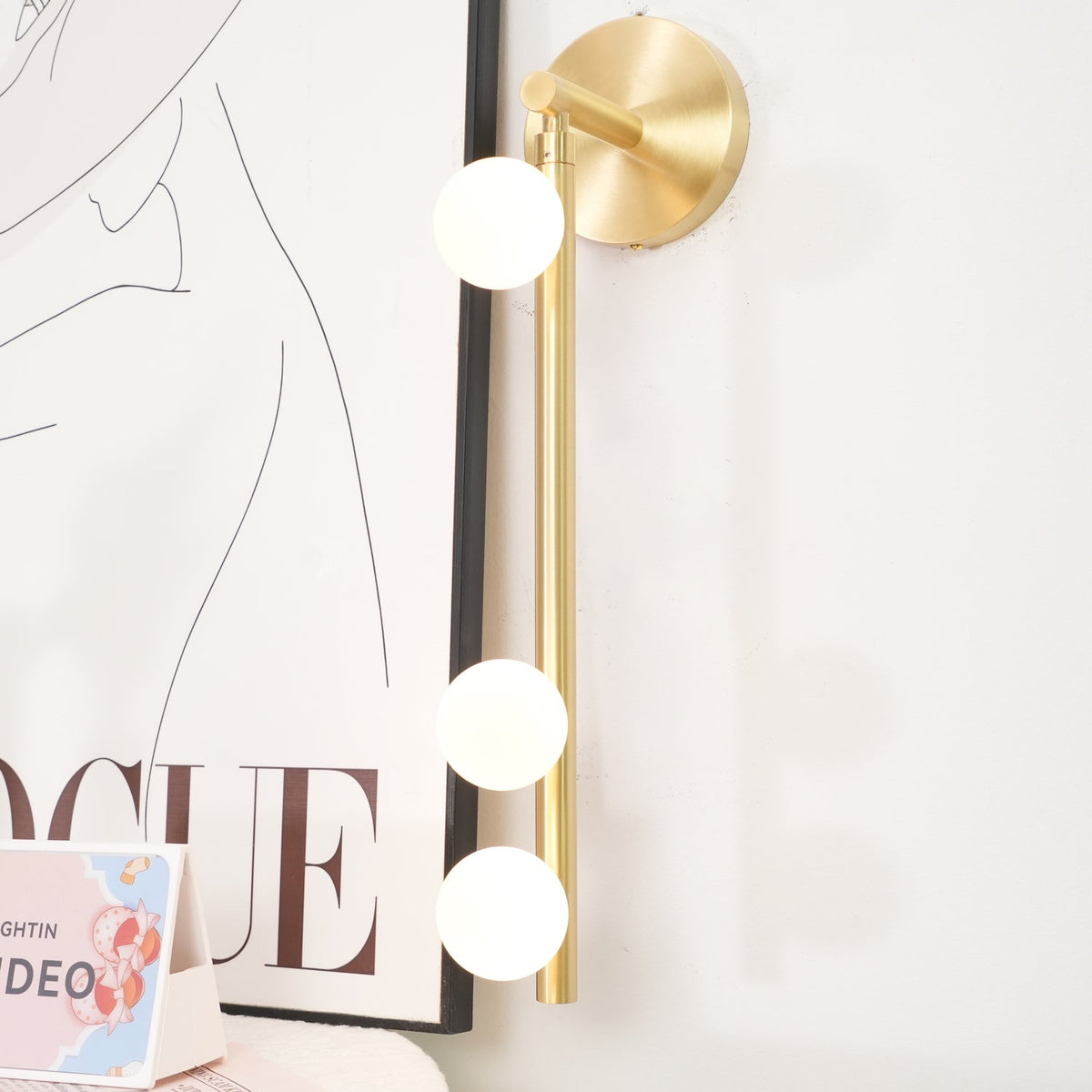 Pamela Tube met stekker messing glas wandlamp
